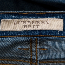 Pre Owned Burberry Brit Indigo Medium Washed Denim Skinny Low Rise Jeans S