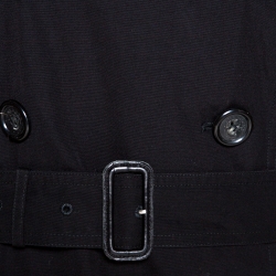 مملوكة مسبقًا Burberry Black Cotton Double Breasted Trench Coat M