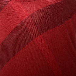 Pre Owned Burberry Brit Red Checked Merino Wool & Cashmere Sweater XL