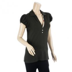 Pre Owned Burberry Check Placket Polo T Shirt S