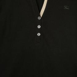 Pre Owned Burberry Check Placket Polo T Shirt S