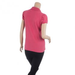 Pre Owned Burberry Check Placket Polo T Shirt M