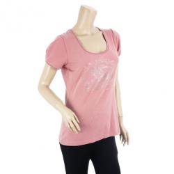 Pre Owned Burberry Pink Cotton Logo T Shirt M