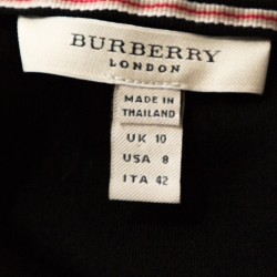 مملوكة مسبقًا فستان بربري برقبة مرتفعة و بأكمام طويلة صوف أسود مقاس وسط (ميديوم)