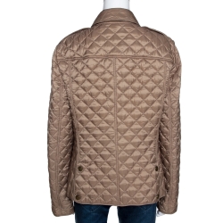 Pre Owned جاكيت بربري بريت كينكوت  مبطن ألياف صناعية بيج موس مقاس كبير (لارج)