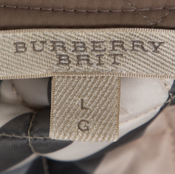 Pre Owned جاكيت بربري بريت كينكوت مبطن ألياف صناعية بيج موس مقاس كبير (لارج)