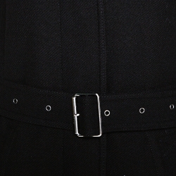 Pre Owned معطف بربري بريت رشوورث حزام مزيج صوف أسود S