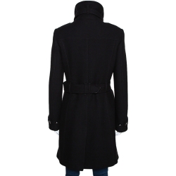 Pre Owned معطف بربري بريت رشوورث حزام مزيج صوف أسود S