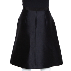 Pre Owned Burberry Black Wool Box Pleated A Line Skirt S