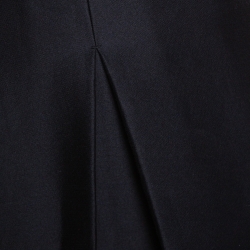 Pre Owned Burberry Black Wool Box Pleated A Line Skirt S