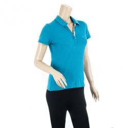 Pre Owned Burberry Blue Check Placket Polo Shirt S