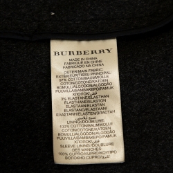 Pre Owned Burberry Brit Black Cotton Leather Sleeve Detail Belted Coat M