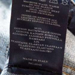 Pre Owned جاكت بربري أزرار أمامية دنيم مغسول فاتح أزرق S