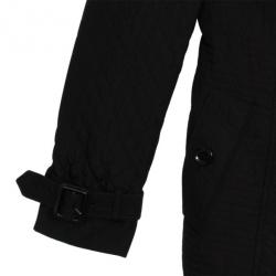 Pre Owned Burberry Black Quilted Long Trench Coat S