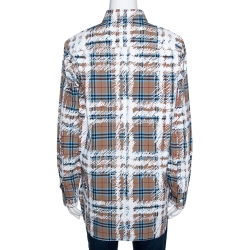 Pre Owned Burberry Dark Beige Scribbled Check Cotton Long Sleeve Shirt M