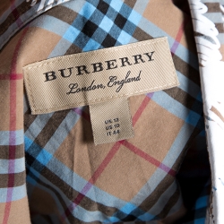 Pre Owned Burberry Dark Beige Scribbled Check Cotton Long Sleeve Shirt M