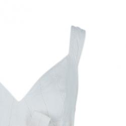 مملوكة مسبقًا فستان بربري أبيض كتان بدون أكمام M