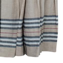 مملوكة مسبقًا Burberry Linen Novacheck Print Dress S