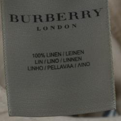 مملوكة مسبقًا Burberry Linen Novacheck Print Dress S