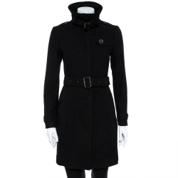 Pre Owned Burberry Brit Black Wool Coat S
