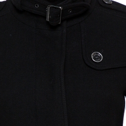 Pre Owned Burberry Brit Black Wool Coat S