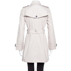 Pre Owned Burberry Beige Belted Coat S