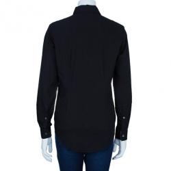 مملوكة مسبقًا Burberry Black Contrast Cuff Shirt M