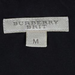 مملوكة مسبقًا Burberry Black Contrast Cuff Shirt M