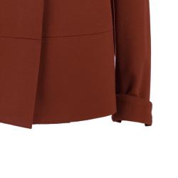 Pre Owned Burberry Rust Red Wool Skirt Suit S