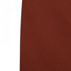 Pre Owned Burberry Rust Red Wool Skirt Suit S