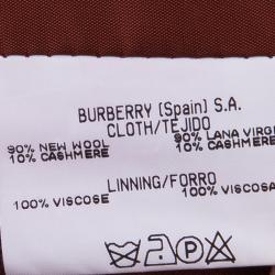 Pre Owned Burberry Rust Red Wool Skirt Suit S