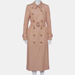 Pink Cotton Belted Double Breasted Aldeby Trench Coat