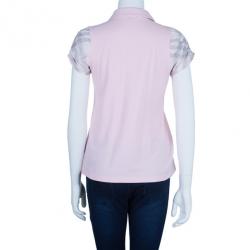 Pre Owned Burberry Brit Contrast Novacheck Sleeve Polo Shirt L