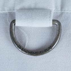 مملوكة مسبقًا قميص بربري أبيض كلاسيكي بأزرار أمامية L