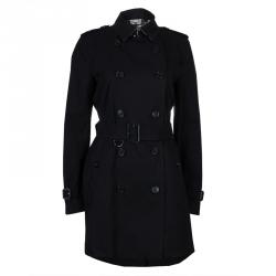 Pre Owned Burberry Black Kensington Trenchcoat M