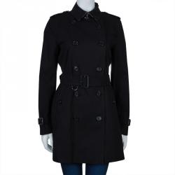 Pre Owned Burberry Black Kensington Trenchcoat M