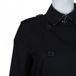 Pre Owned Burberry Black Kensington Trenchcoat M