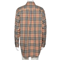 مملوكة مسبقًا Burberry Beige Vintage Check Cotton Oversized Shirt S