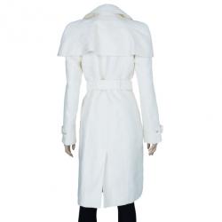 Pre Owned معطف بربري برورسم أبيض كابيليت ترينش S