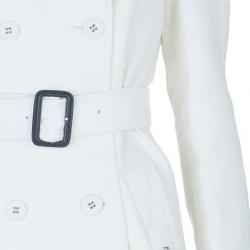 Pre Owned معطف بربري برورسم أبيض كابيليت ترينش S