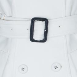 Pre Owned معطف بربري برورسم أبيض كابيليت ترينش S