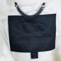 Pre Owned معطف بربري برورسم أبيض كابيليت ترينش S