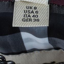 مملوكة مسبقًا Burberry Burgundy Embellished Long Trench Coat S