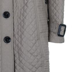 Pre Owned معطف ترينش بربري رمادي غامق مبطن S