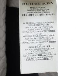 Pre Owned معطف ترينش بربري رمادي غامق مبطن S