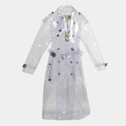 مملوكة مسبقًا Burberry Transparent PVC Double Breasted Belted Trench Coat M
