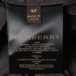 Pre Owned Burberry Brown Suede Button Front Belted Jacket M 