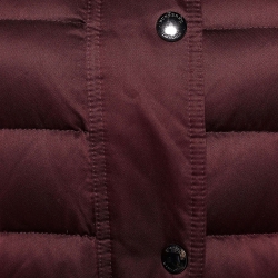Pre Owned Burberry Burgundy Fox Fur Trim Abbeydale Down Puffer Coat M