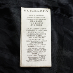 Pre Owned Burberry Burgundy Fox Fur Trim Abbeydale Down Puffer Coat M