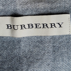 Pre Owned Burberry Charcoal Grey Merino Wool Poncho (One Size)